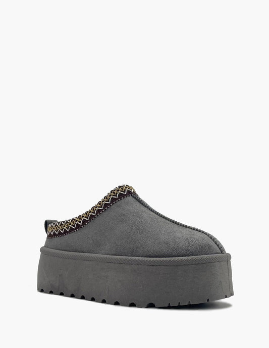 Zueco - Bota pelito caña baja Gris